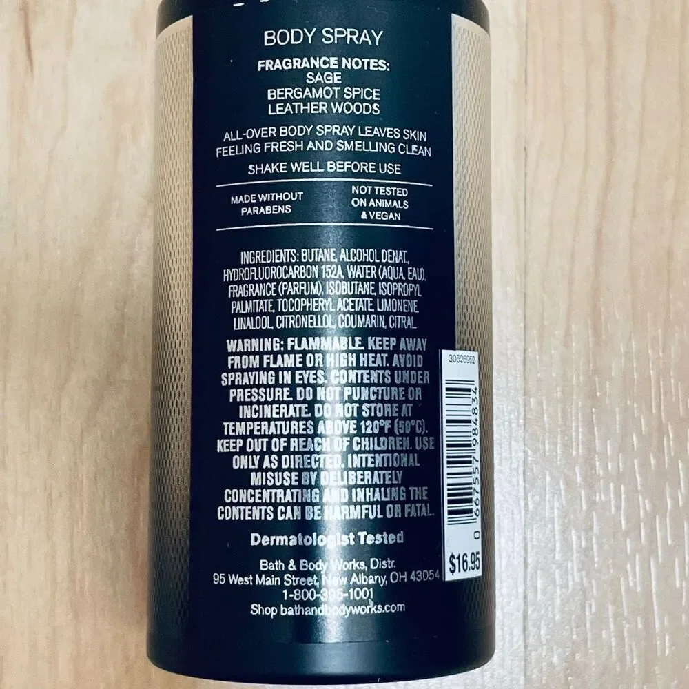 Bath & Body Works Lot of 3 Graphite Men’s Collection Body Spray Bergamot Woods